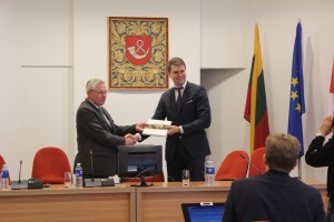 LFMI president Zilvinas Silenas meeting the mayor of Taurage municipality